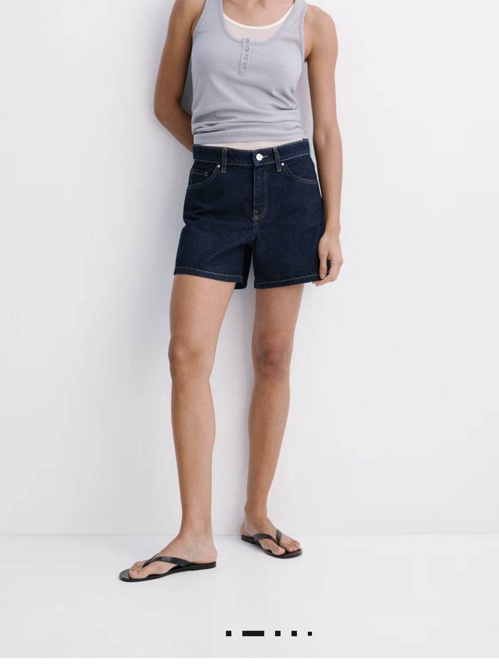 Mango straight leg denim shorts